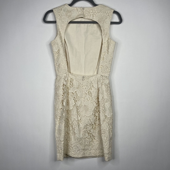 2/$30 ZARA Formal Wedding Guipure Lace Dress XS Cream Cutout Back Lined #7136 - Picture 10 of 16